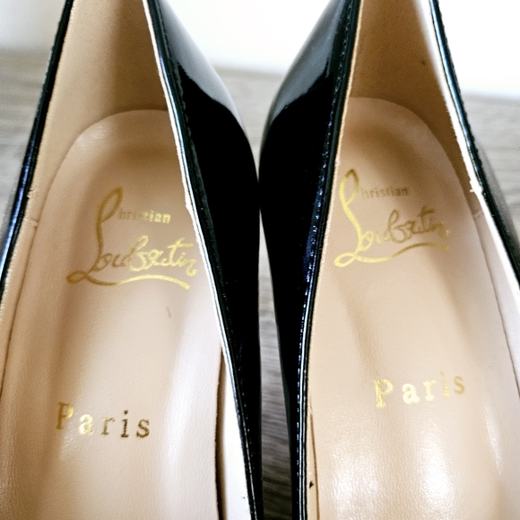 Christian LouBoutin Kate Pumps Patent calf leather Black Size 38 Fits 7-7.5 US - Picture 4 of 16